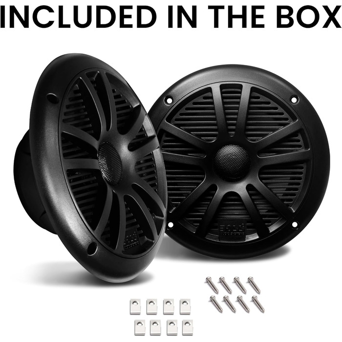 Автомобільні 2-смугові динаміки Boss Audio MR6B, 180 Вт, 16,5 см, чорні, 89 дБ, 80-20000 Гц