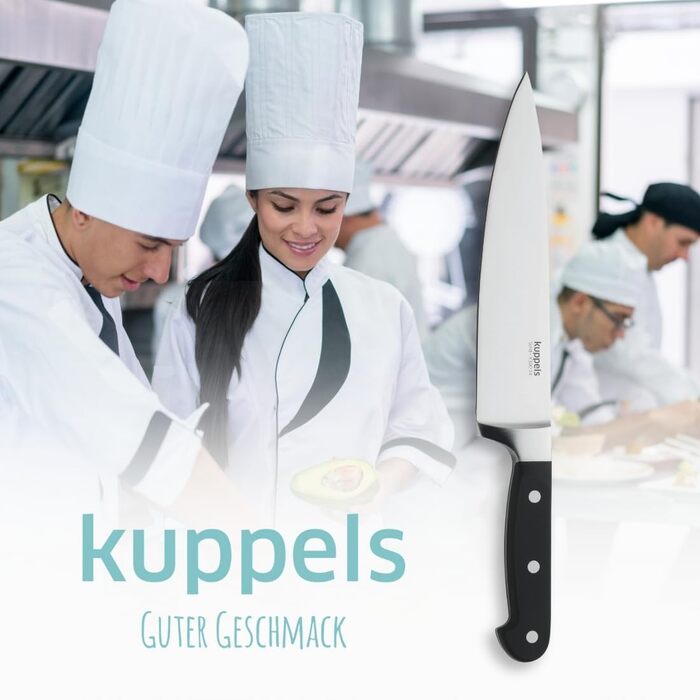 Ніж кухарський Kuppels SOLID, професійний, з нержавіючої сталі, гострий та довготривалий, кухонний, для професійного використання