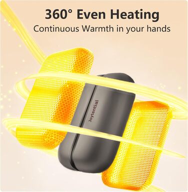 Електричний грієчка для рук та кишеньковий грієчка 10000mAh 2-в-1. Магнітний, 3 режими нагріву. Для активного відпочинку, кемпінгу, подарунок. Металевий сірий.