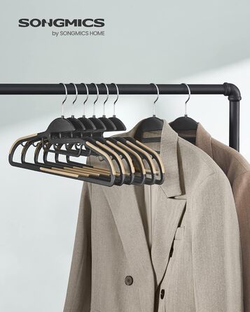 Набір вішалок SONGMICS, 20 шт., пластикові, обертовий гачок, сірий, для одягу