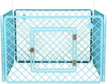 Клітка для цуценят Iris Ohyama з 4 панелями та замикаючоюся дверима, H60см, Блакитна. Підходить для собак та котів, для використання в приміщенні та на вулиці.