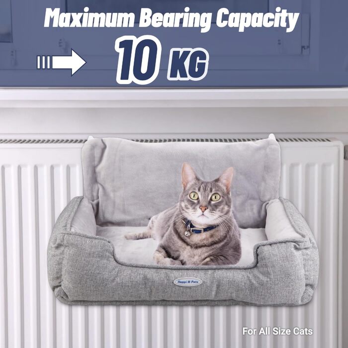 Килимок для котів на батарею Happi N Pets, сірий, 65x36x27 см, регульований кріплення