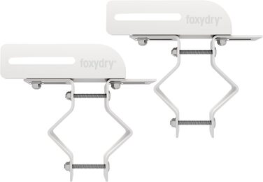 Сушарка для білизни Foxydry Duo для балкона та тераси, нержавіюча сталь/алюміній, біла, для круглих перил