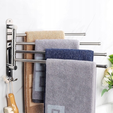 Поворотний вішак для рушників у ванну кімнату, настінний тримач-гачок