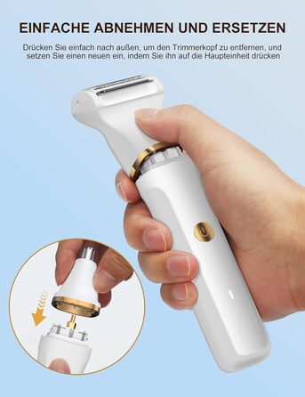 Електричний жіночий тример 3-в-1 для тіла: ноги, руки, зона бікіні. USB, водонепроникний, білий