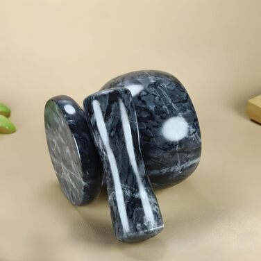 Гранітний ступка та товкачок Retoo - міцний набір для спецій та трав, сірий, 10,7x10,7 см