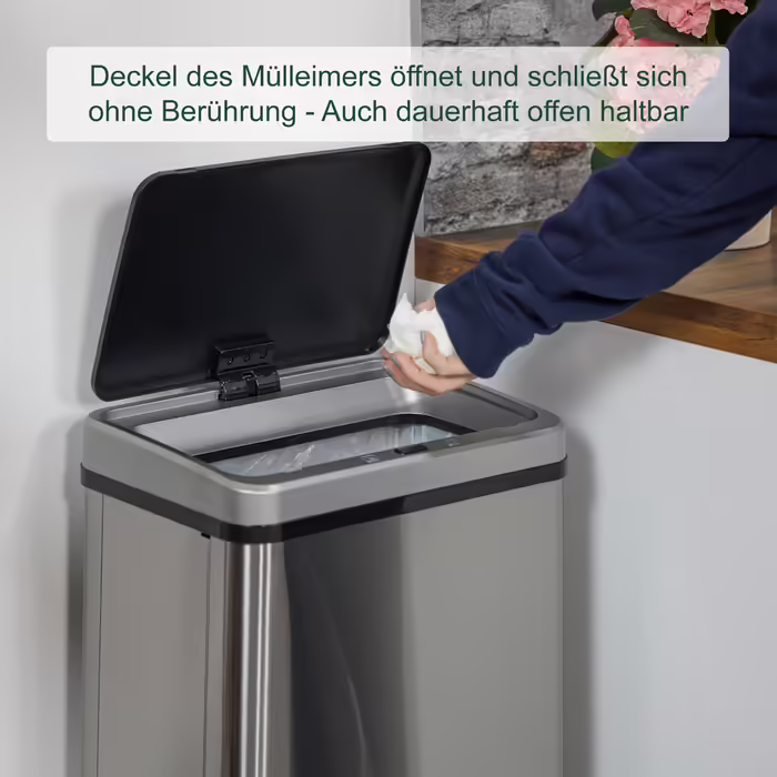 Relaxdays Stainless Steel Trash Can with Sensor