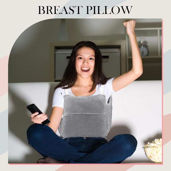 Suzile Mastectomy Pillow After Surgery, Breast Pillow for Breast Cancer, Mastectomy Pillow for Mastectomy, Recovery and Breast Reduction, Gifts for Women (gray)