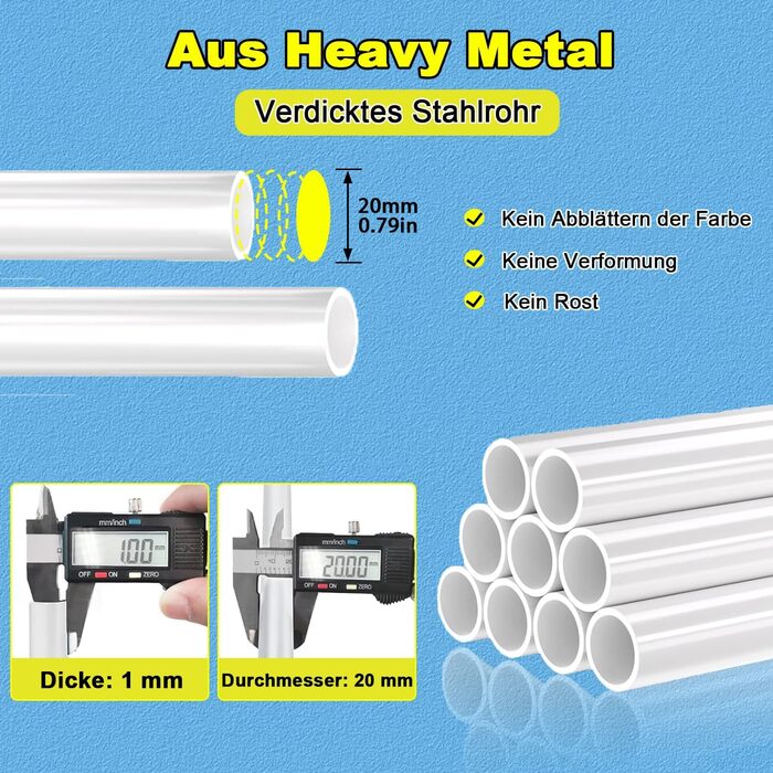 Вішалка для одягу металева подвійна з гачками та полицею для взуття, біла - Stabil