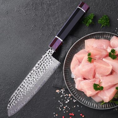 FINDKING Santoku ніж: професійний кухонний ніж з японської сталі 9Cr18MoV, ABS рукоятка, 21 см (8 дюймів)