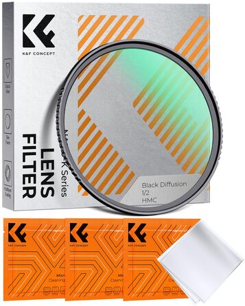 Фільтр K&F Concept 55mm Black Diffusion 1/2 для відео, портретів та блогу (K-серія)