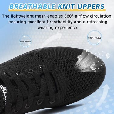 Жіночі кросівки для бігу та фітнесу: зручні та легкі, з повітряною подушкою, чорного кольору (39 EU)