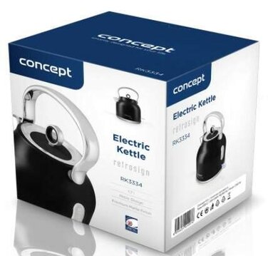 Електричний чайник Concept Retrosign RK3334, 2200 Вт, 1,7 л, чорний