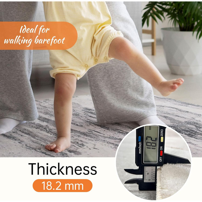 Килим Safunion для вітальні: великий сучасний абстрактний килим з коротким ворсом, м'який килим для спальні (абстрактний, слонова кістка/багатобарвний, 80 x 120 см)