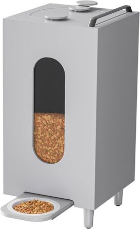 Автоматичний годівниця для котів та собак QLS, 20л, з мискою, сіра