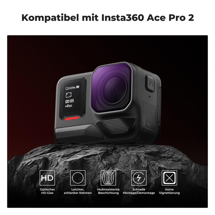 Набір фільтрів K&F Concept для Insta360 Ace Pro 2: PL ND8/16/32/64/128 (6 шт.)