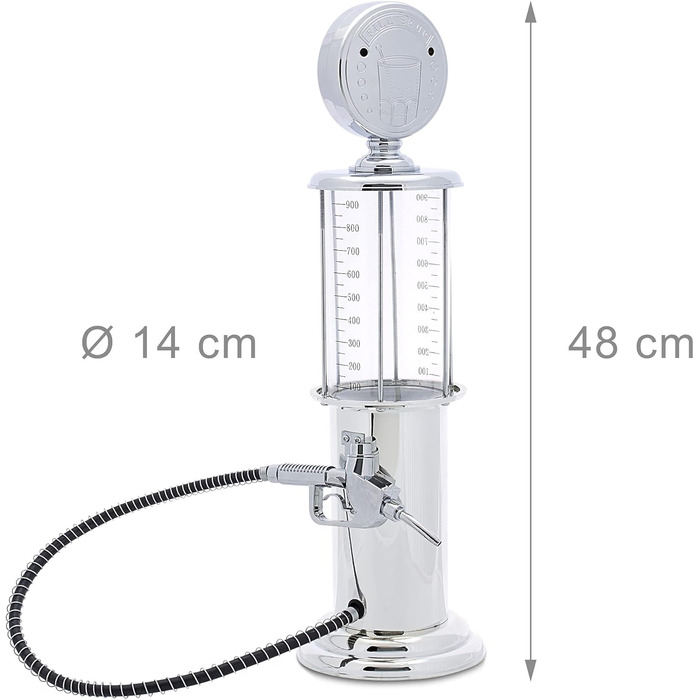Relaxdays Drink Dispenser for Alcoholic Beverages, 2 Pack, Beer, Juice, Water, Funny, Made of Plastic and Silicone, 900 ml, Chrome