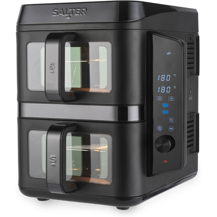 Фритюрниця Salter VertiCook View з вертикальним подвійним ящиком, 9л, 12 функцій, чорний