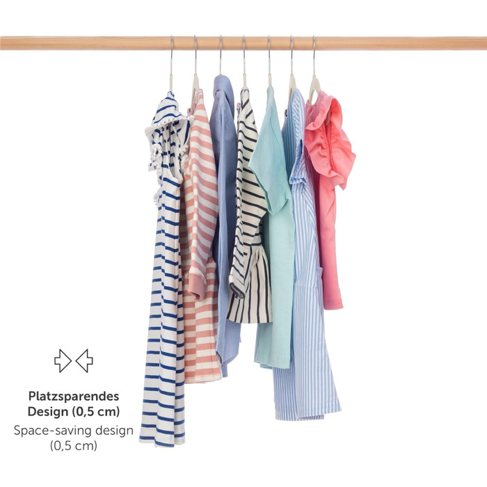 50 шт. дитячі вішалки для одягу Laleni з оксамитовим покриттям - обертаються на 360° - неслизькі, білі, слонова кістка