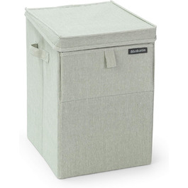 Brabantia - Stackable Laundry Box - Laundry Basket - Easy to fill and empty - Large volume - Quickly folds flat - Lightweight and sturdy handles - Green - 35 L - 37.0 x 44.5 x 32.0 cm
