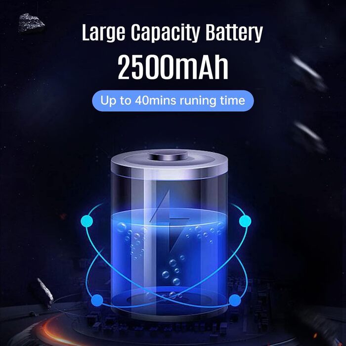 Акумуляторний пилосос Kavolet 25 kPa, 40 хв роботи, 2-в-1 для дому, офісу та авто. З насадкою для щілин та щіткою.