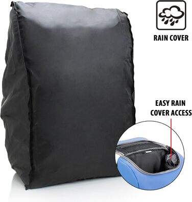 Рюкзак для камери GoPro, DSLR: рюкзак для фотоапарата, для подорожей, з відділенням для ноутбука та штатива, водовідштовхуваний, (Bleu)