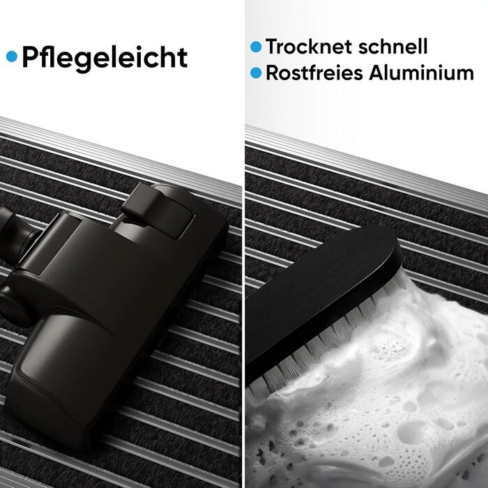 Килимок для дому та вулиці 40x60 см, алюмінієвий каркас срібного кольору, Polypropylene волокна