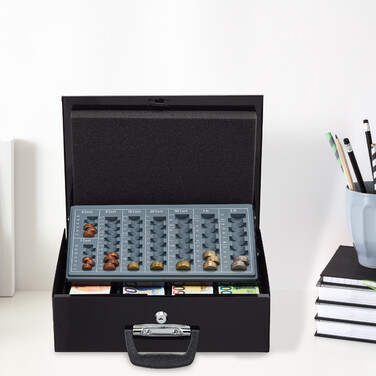 Relaxdays Cash Box with Euro Coin Sorter