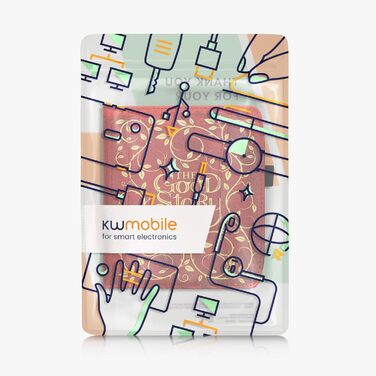 Чохол-книжка kwmobile для Pocketbook Era/Era Color з кишенею та лямкою - зображення читаючої жінки, чорно-бежевий