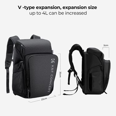 Рюкзак для фотокамери K&F Concept Alpha 25L сірий - для фотографів, з відділенням для 16-дюймового ноутбука, сумісний з дронами DJI Mavic