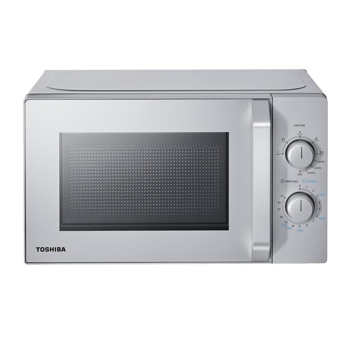 Вбудована мікрохвильова піч Toshiba MW3-AG25PFI(BK) з грилем, 25л, інверторна, 900Вт, цифрова, срібляста