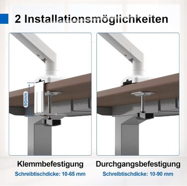 Кріплення для монітора GRIFEMA, 13-32 дюйми, регульоване, поворотне, до 9 кг, VESA 75x75/100x100, білий