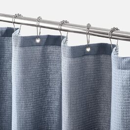 mDesign Luxury Shower Curtain – soft bathtub curtain with waffle pattern – easy-care shower curtain – light grey Light grey H182.9 x W182.9 cm (1-Pack)