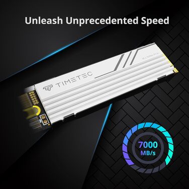 SSD Timetec PCIe 4.0 1TB для ігор з NVMe Phison E27T, M.2 2280, 2000 TBW, 7400/6100 MB/s (з радіатором)