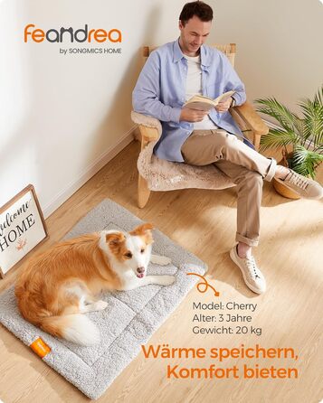 Підстилка для собак та котів Feandrea, 60 x 45 см, сіра, машинне прання, антиковзаюча