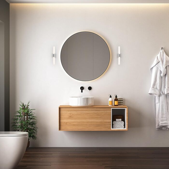 Briloner Leuchten - LED Bathroom Light, IP44 Bathroom Lamp, 11 Watt, 1300 Lumens, 4000 Kelvin, Chrome-White, 470x65x68mm (LxBxH)
