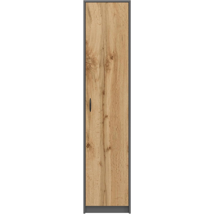 Bookshelf Wardrobe Shelf White 40cm wide 180cm high Cabinet Organizer Multi-purpose Cabinet with 4 adjustable shelves Filing cabinet Shelf Wall narrow Wood for bedroom hallway basement office (Anthracite Oak)