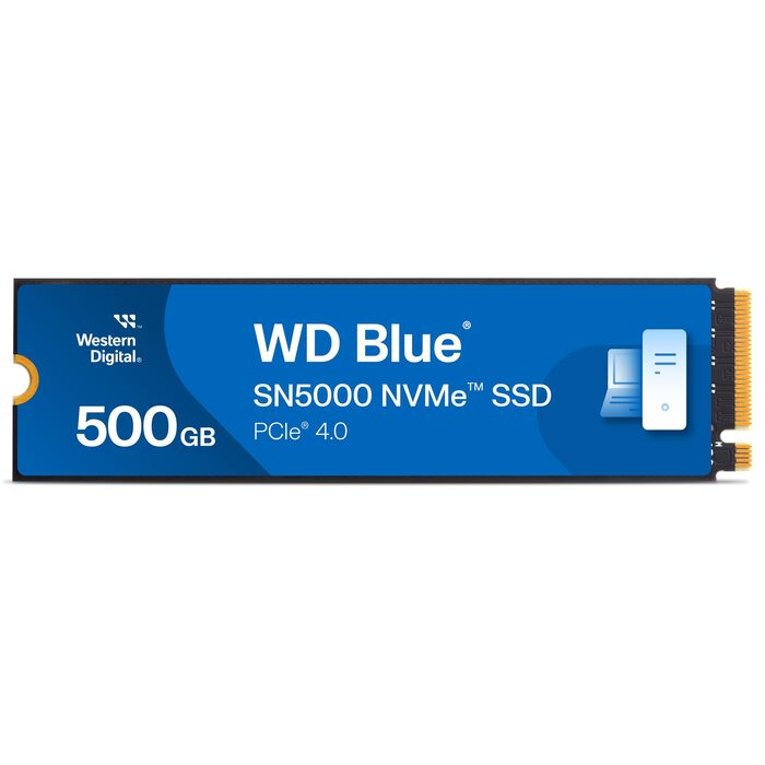 SSD накопичувач WD Blue SN5000 500GB NVMe PCIe Gen4 - Швидкість до 5000 МБ/с, 300 TBW, Western Digital nCache 4.0