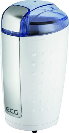 Електрична кавомолка ECG KM 110 для кави та горіхів, з нержавіючої сталі, біло-срібна