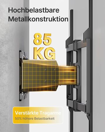 Настінна кріплення для телевізора monTEK - до 85 кг, поворотне та висувне, VESA 600x400 мм (50-100 дюймів)