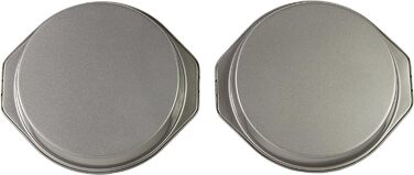 Amazon Basics - 22.8 cm Cake Pans, Non-Stick, Carbon Steel, 2-Pack & Amazon Basics - Non-Stick Baking Pan, Carbon Steel, 23.5 x 12.7 cm, 2-Pack