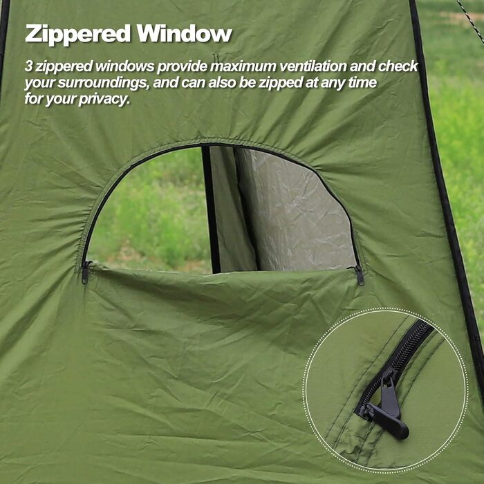 Намет-роздягальня CLIPOP для душу та відпочинку на природі, 120x120x190 см, зелений