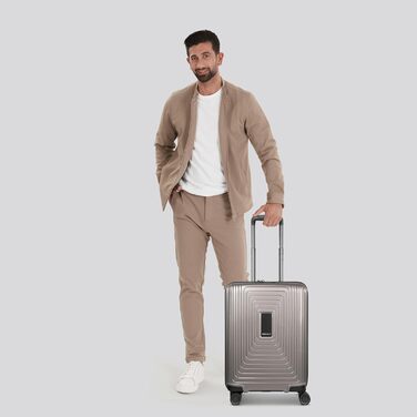 REDOLZ Trolley великий, жорсткий, 52x34x77 см, розширюється до 140 л, 4.4 кг, Essentials 14 (Кофе Grey Metallic)