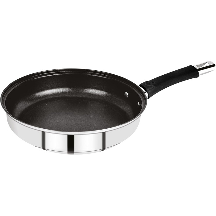 Набір кухонних сковорідок Bergner Loja Reeco (3 шт. 18-22-26 см) + лопатка з алюмінію, індукційне дно, чорний