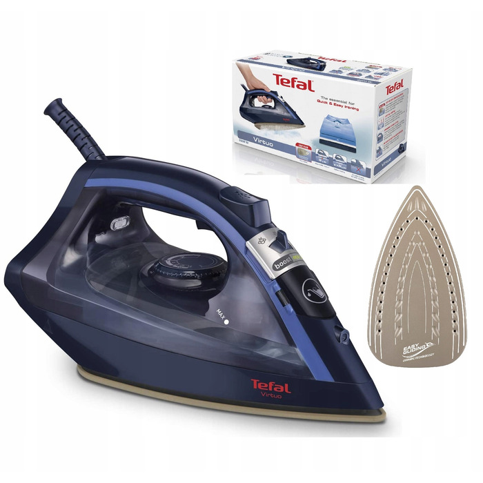 Парова праска Tefal: захист від крапель, стійка антипригарна підошва, потужність 2000 Вт