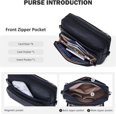 Сумка жіноча через плече MUIIKOLA кросбоді, екошкіра, чорна. Регульований ремінець.