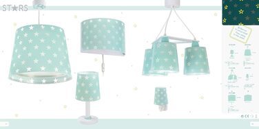 Dalber - Pendant light with star pattern, green, 33 x 33 x 25 cm