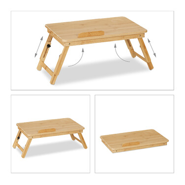 Relaxdays Folding Laptop Table made of Bamboo