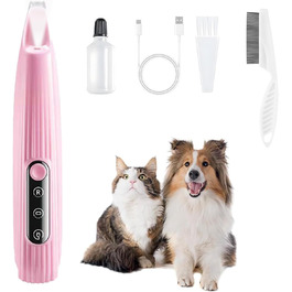 Триммер для собак LOEVERY з LED-підсвічуванням, 9 мм, USB-зарядка, рожевий. Ідеально для догляду за лапами, очима, обличчям та вухами