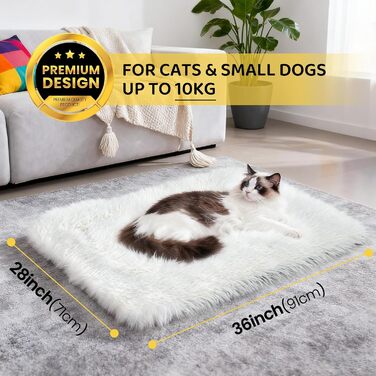 М'яке ліжко для котів, 60x45 см, плюшеве, для котів та маленьких собак, 2 в 1, тепле гніздо, ліжко-мішок, ліжко для котів, 91x71x3 см